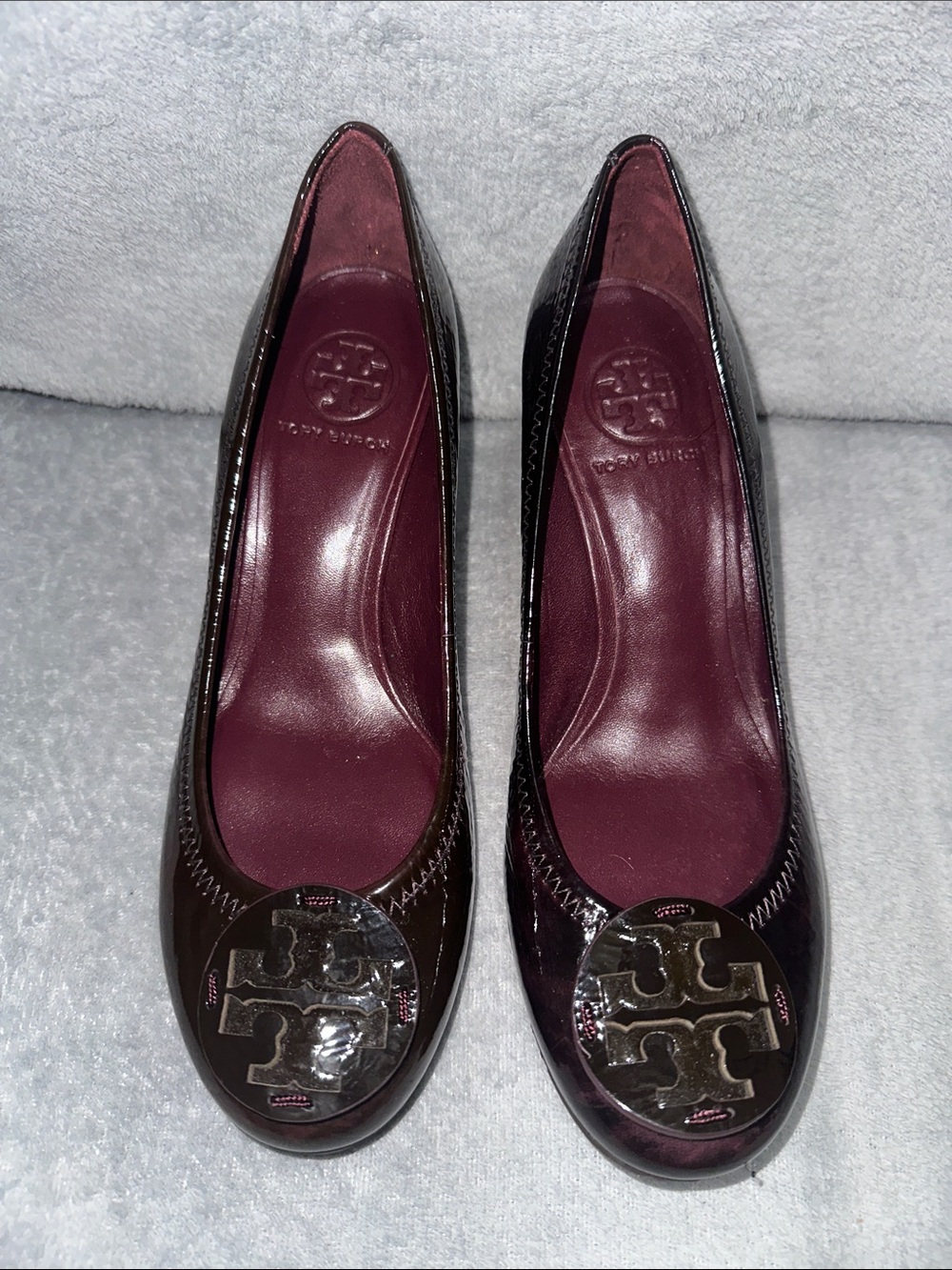 Tory Burch ‘Sally’ Patent Leather Wedge Slip-On Shoes - Size 8